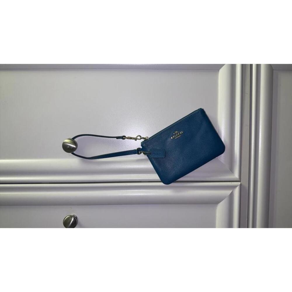 Coach Blue Leather Wristlet